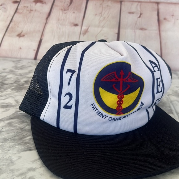 1970’s Hospital PATIENT CARE ANYWHERE SNAPBACK NAVY HAT - Picture 2 of 7